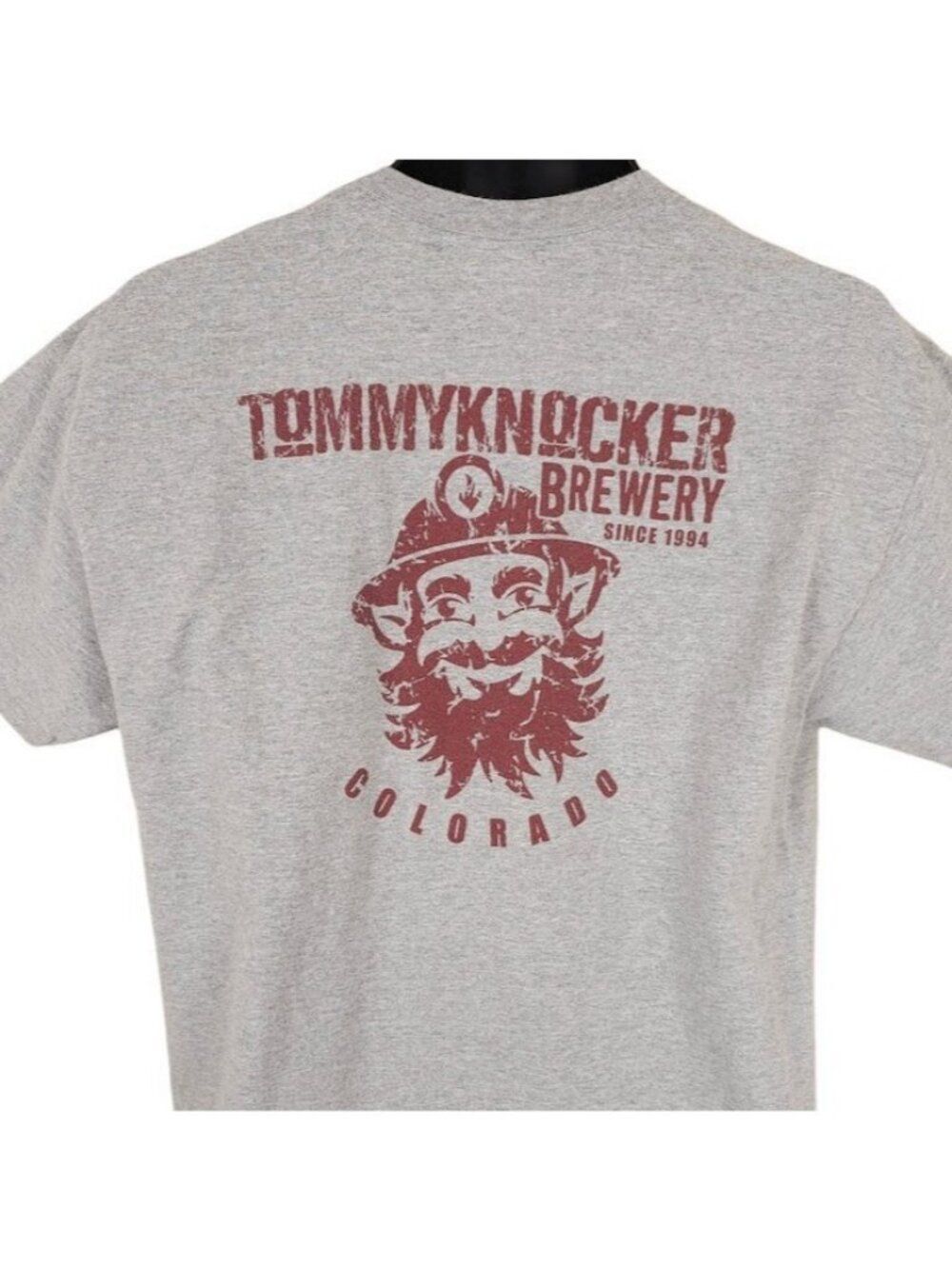 Tommyknocker Brewery T Shirt Mens Size Large Gray Idaho Springs Colorado Beer